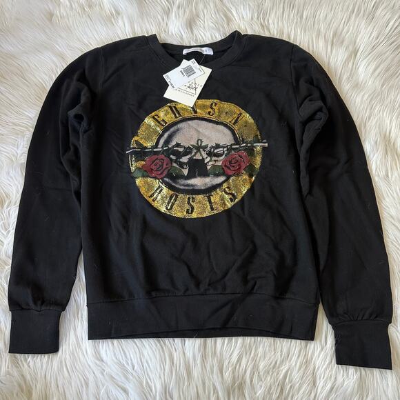 Daydreamer Guns N Roses Sweatshirt Crew Neck Graphic Print Cozy Oversized, Black - Picture 2 of 8